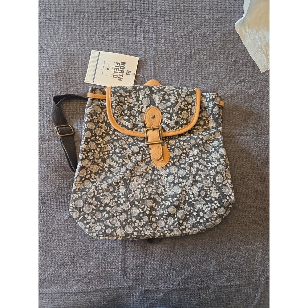 PBteen North Field Mini Rucksack Backpack Floral Tapestry Gray Tan NWT Small Bag